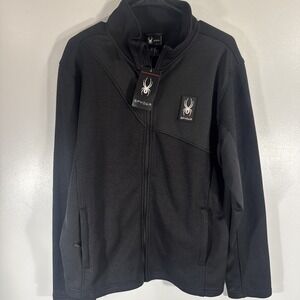 Spyder Men's Jacket Black Full Zip New NWT Size M Medium